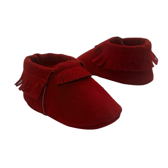 13 COLORS PU Suede Leather Newborn Baby Boy Girl Baby Moccasins Moccs Shoes Bebe Fringe Soft Soled Non-slip Footwear Crib Shoes