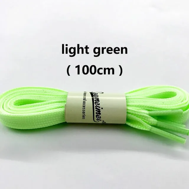 1pair 80-100cm sport luminous shoelace glow in the dark color fluorescent shoelace Athletic Sport shoe lace reflective shoelaces