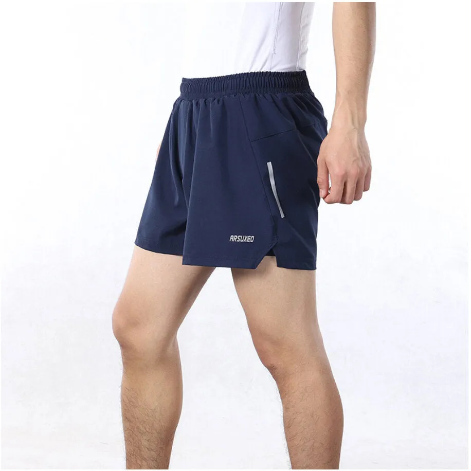 2-in-1 Men's Running Shorts with Waist Rope Quick Dry Zipper Pocket  Sports Fitness Gym Shorts