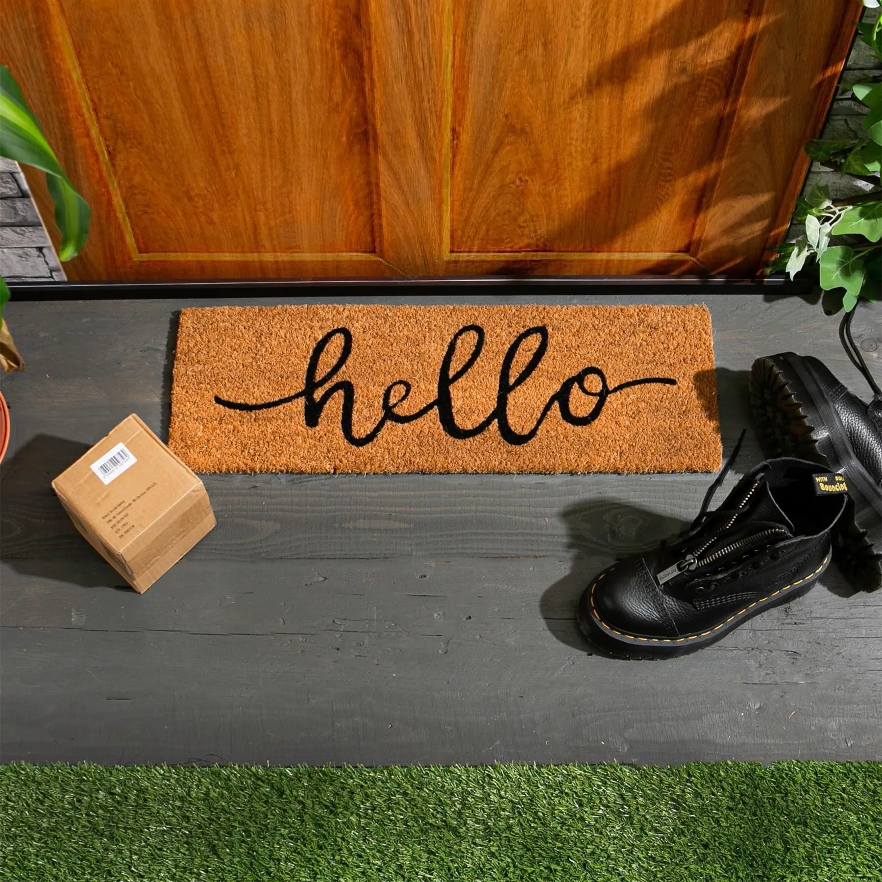 60cm x 20cm Hello Coir Step Door Mat - By Nicola Spring