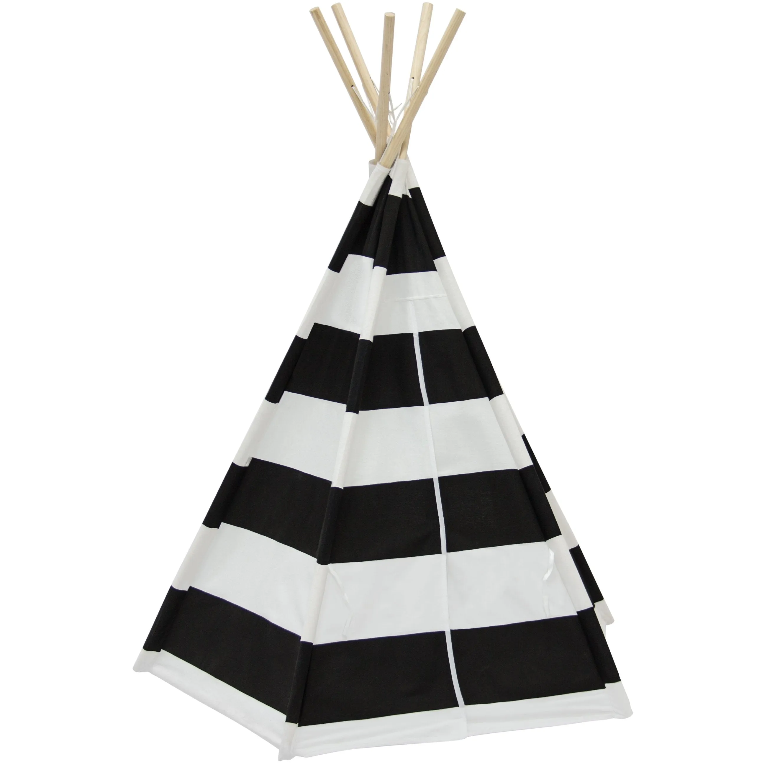 6ft Kids Pentagon Shaped Cotton Teepee Tent w/ Mesh Window, Carrying Case