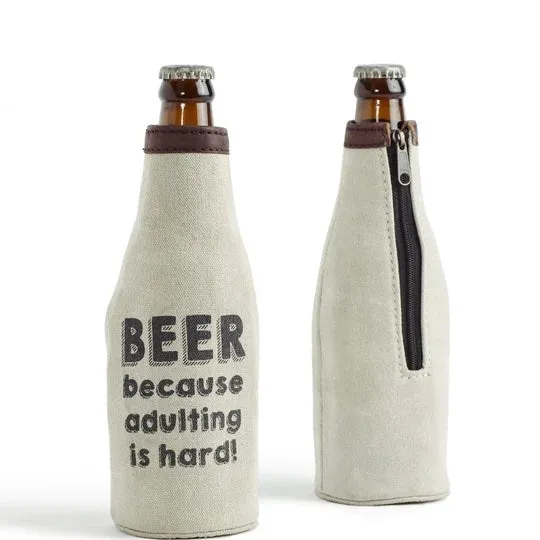 Adulting Canvas Bottle Koozie