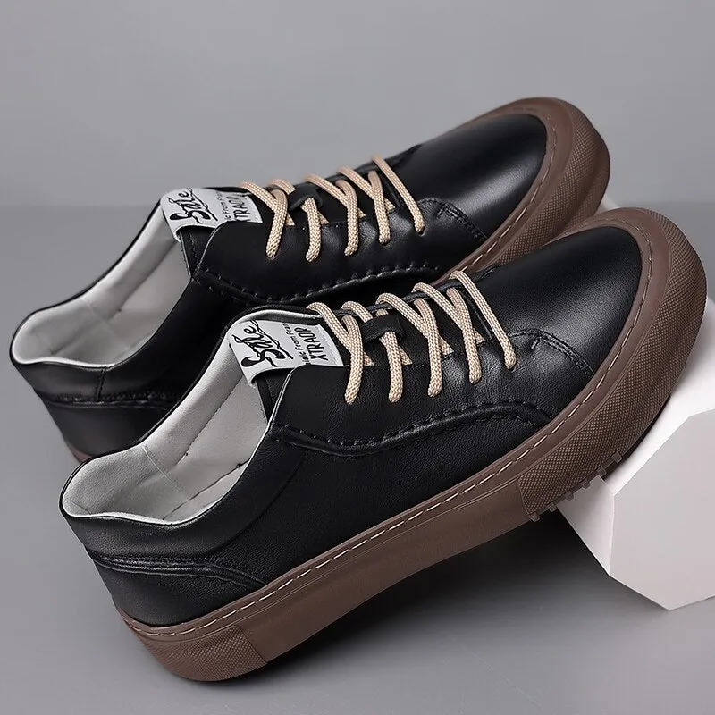 Advbridge Classic All-Match man Sneakers Black Breathable Outdoor Flats Fashion Youth White Casual shoes Luxury Genuine Leather Men's shoe