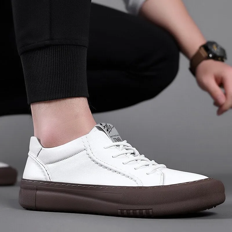 Advbridge Classic All-Match man Sneakers Black Breathable Outdoor Flats Fashion Youth White Casual shoes Luxury Genuine Leather Men's shoe