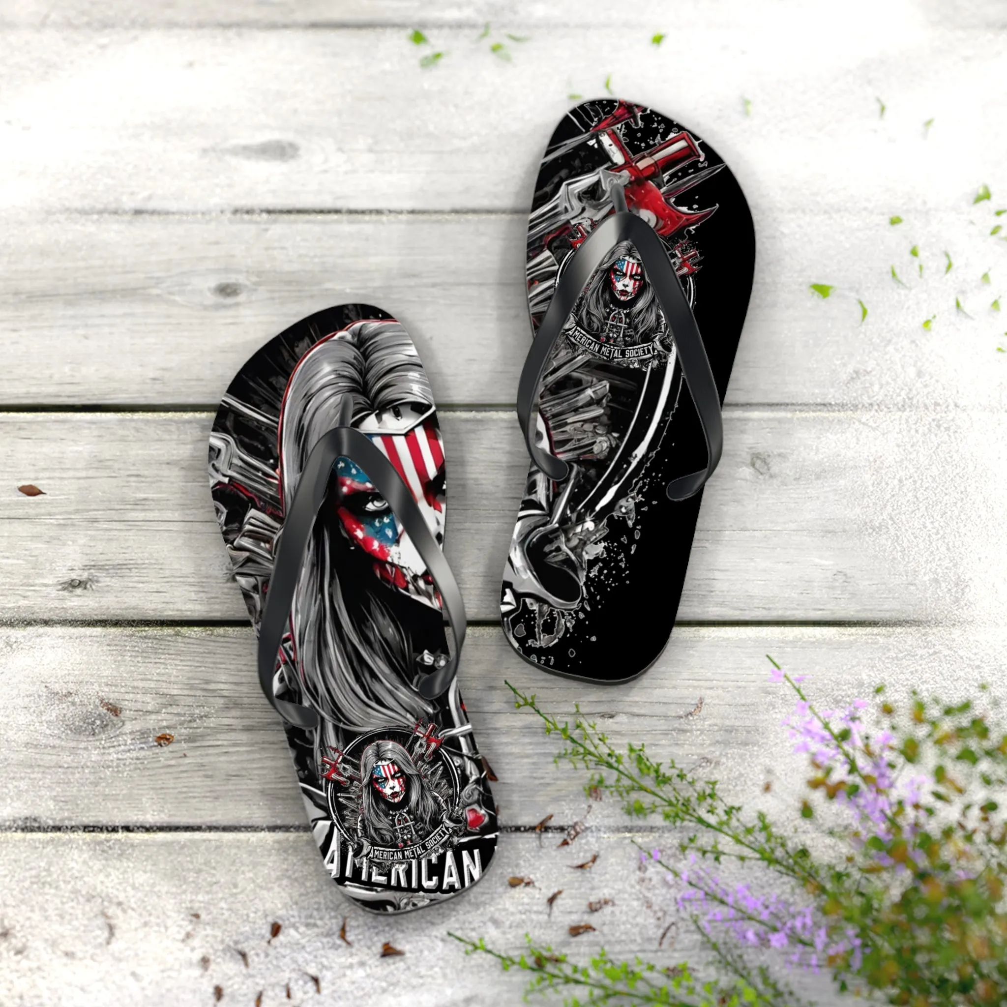 American Metal Society Flip Flops