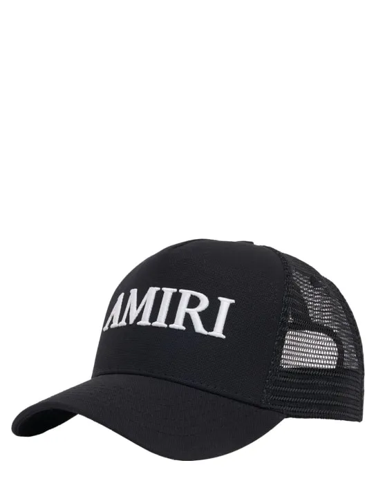 Amiri   Logo cotton canvas trucker hat 