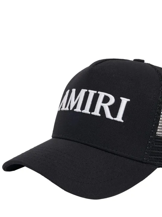 Amiri   Logo cotton canvas trucker hat 