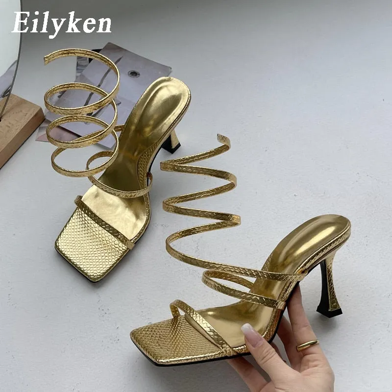 Amozae- 2024 New Arrival Fashion Gold Women Sandals Thin Low Heel Narrow Band Rome Sandal Summer Gladiator Casual Sandal Shoes