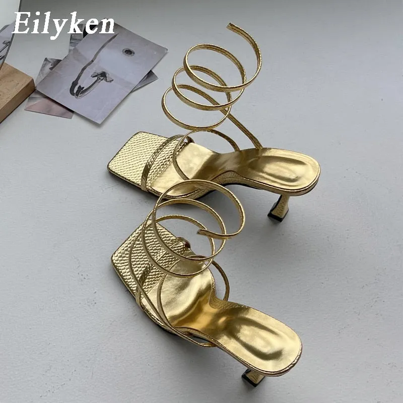 Amozae- 2024 New Arrival Fashion Gold Women Sandals Thin Low Heel Narrow Band Rome Sandal Summer Gladiator Casual Sandal Shoes