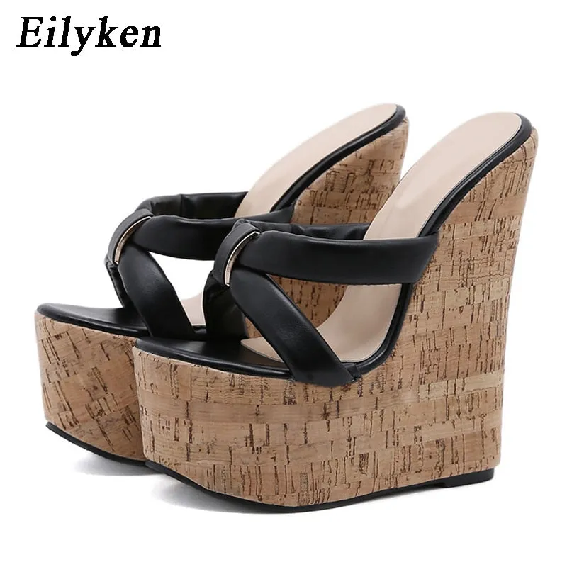 Amozae Summer Outdoor Fashion Brand Peep Toe Platform Slippers High Quality Sandals Women Wedges Heels Ladies Leisure Shoes