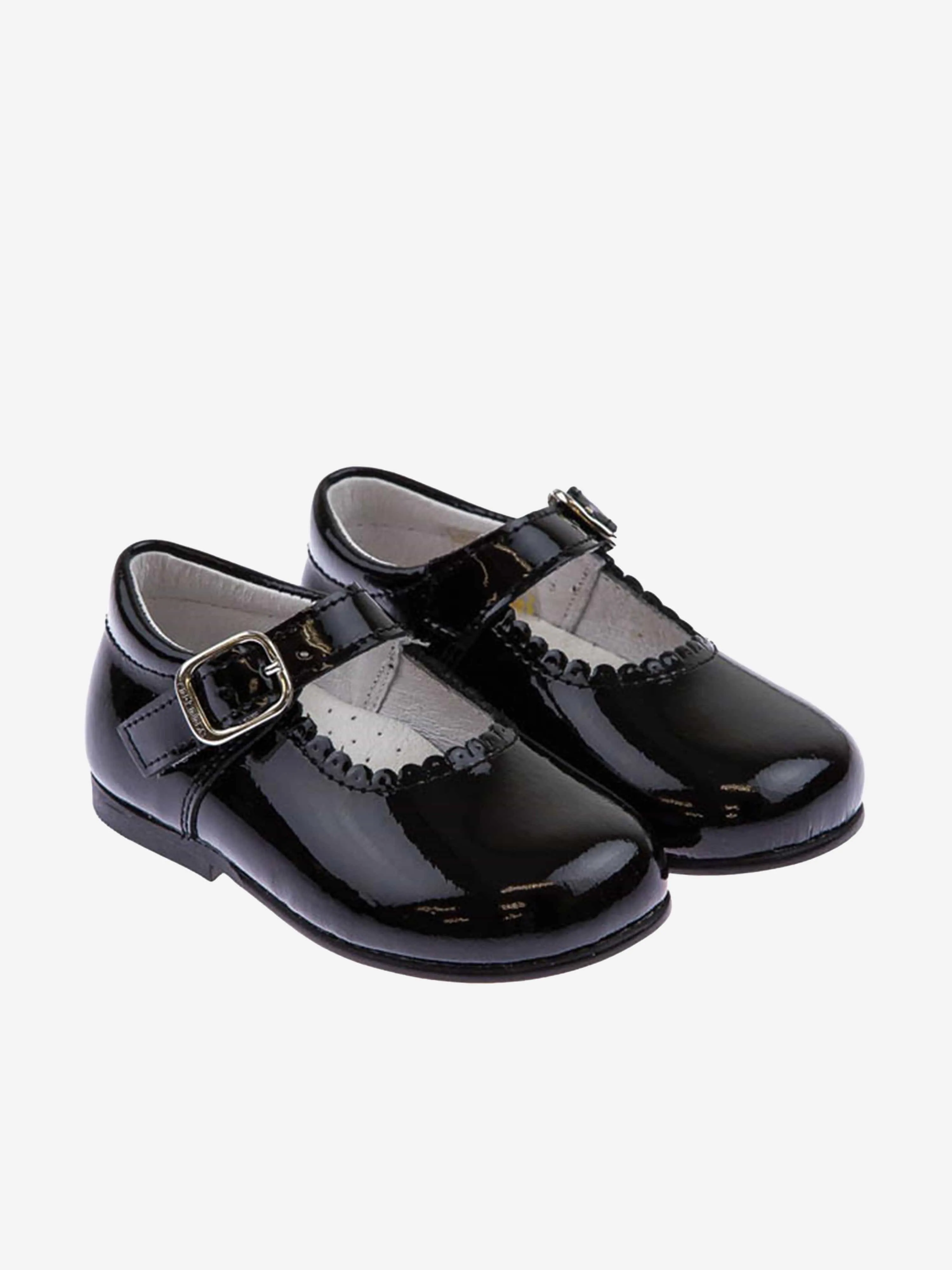 Andanines Girls Patent Leather Mary Jane Shoes in Black