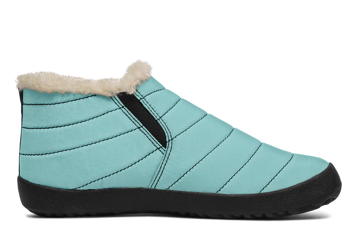 Aqua Mist Winter Sneakers - Warm & Easy Slip-On Shoes Lined with Vegan Wool with Anti-Slip Soles