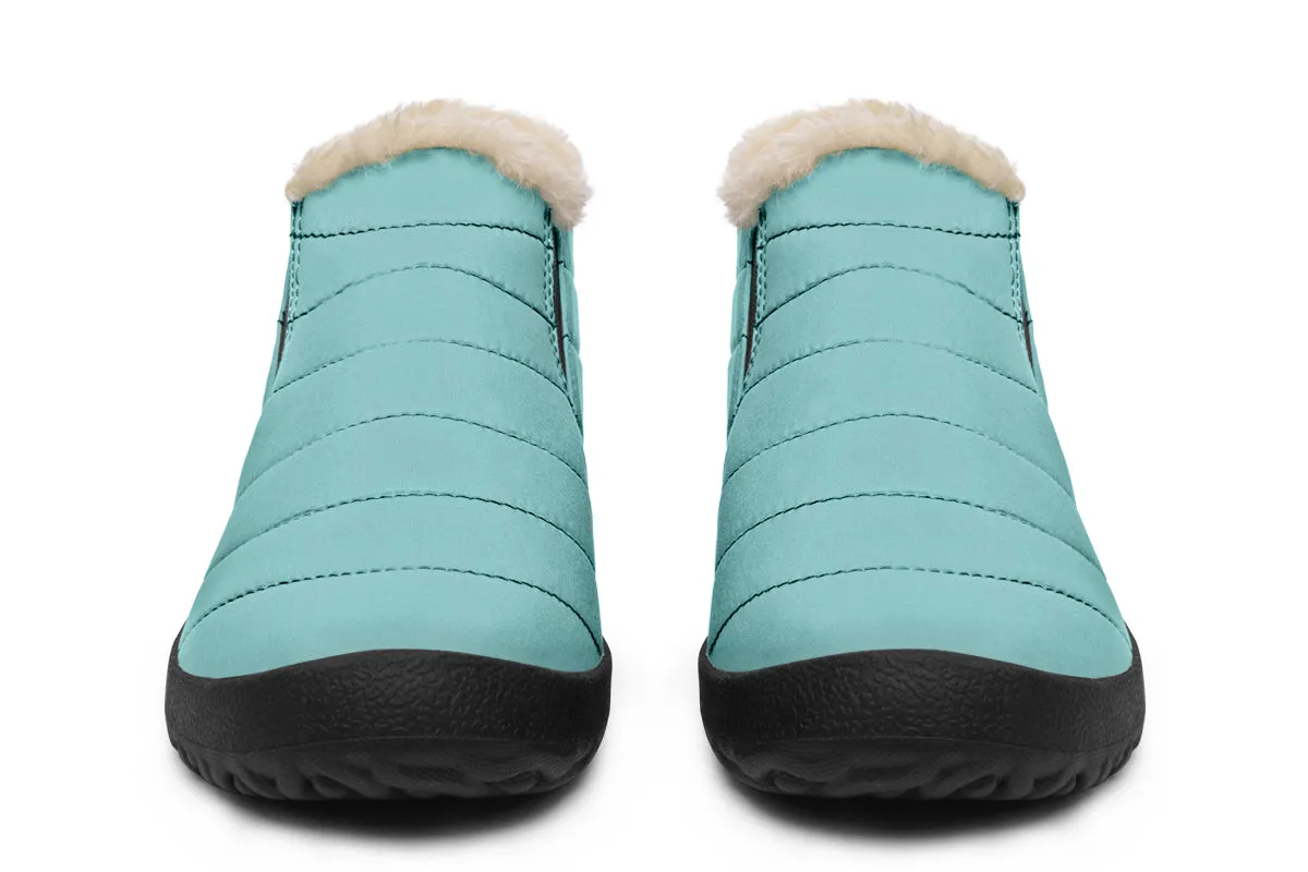 Aqua Mist Winter Sneakers - Warm & Easy Slip-On Shoes Lined with Vegan Wool with Anti-Slip Soles