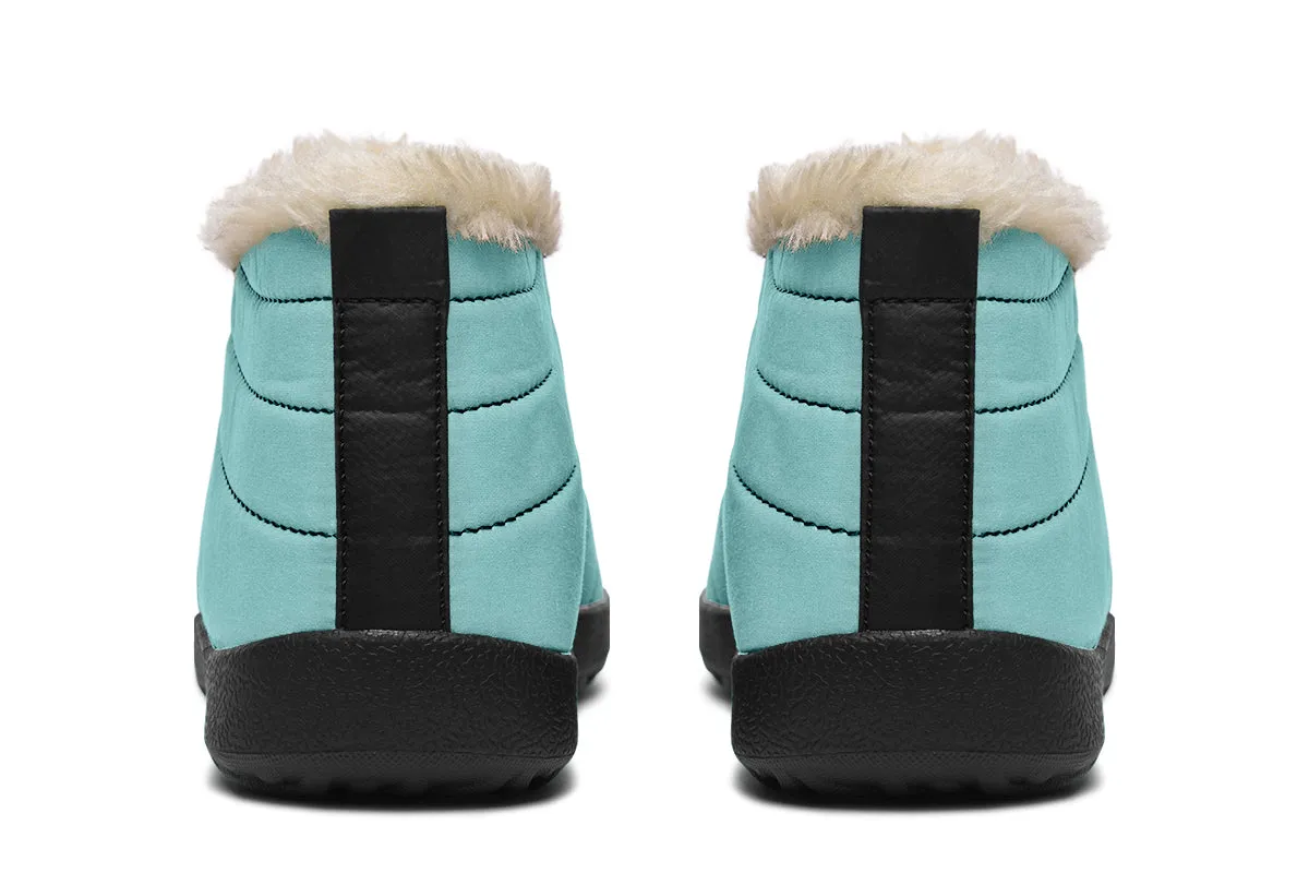 Aqua Mist Winter Sneakers - Warm & Easy Slip-On Shoes Lined with Vegan Wool with Anti-Slip Soles