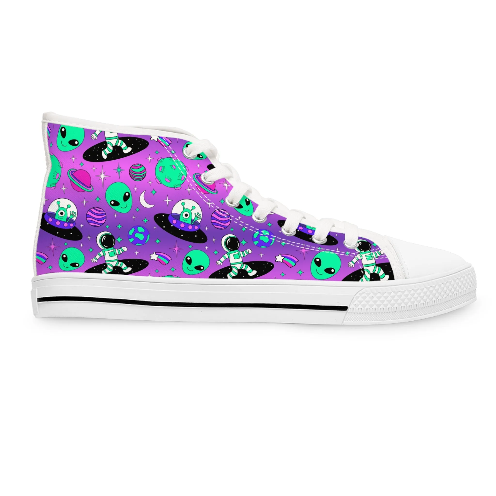 Astronauts and Aliens Women's High Top Sneakers