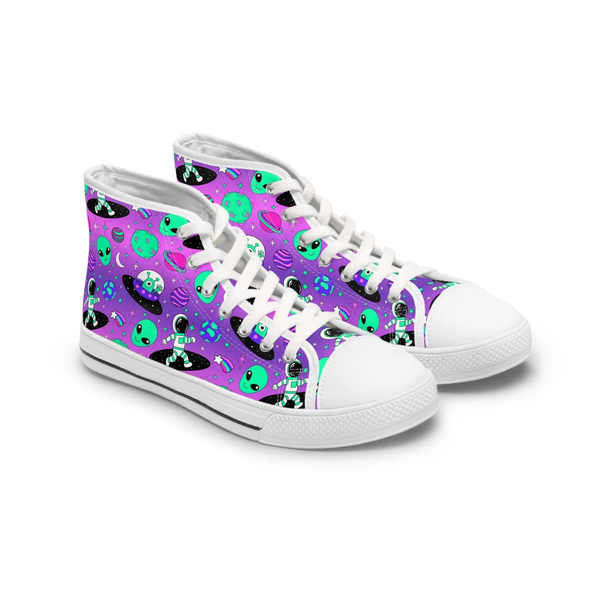 Astronauts and Aliens Women's High Top Sneakers