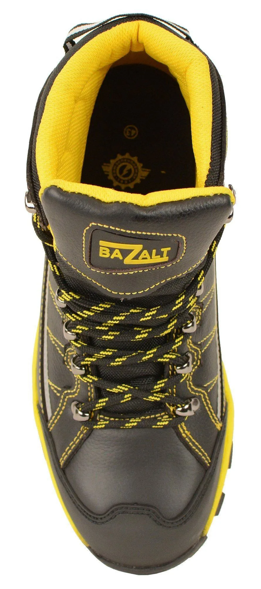 Bazalt MBM9122 Men's Black with Yellow Water and Frost Proof Leather Outdoor Lace-Up Boots