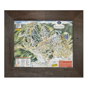 Beaver Creek Trail Map Canvas Print in Barnwood Frame