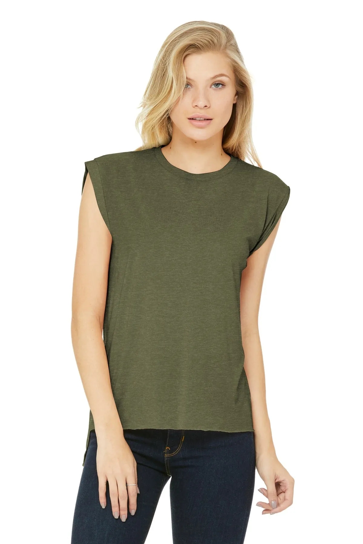 BELLA CANVAS ® Women's Flowy Muscle Tee With Rolled Cuffs. BC8804