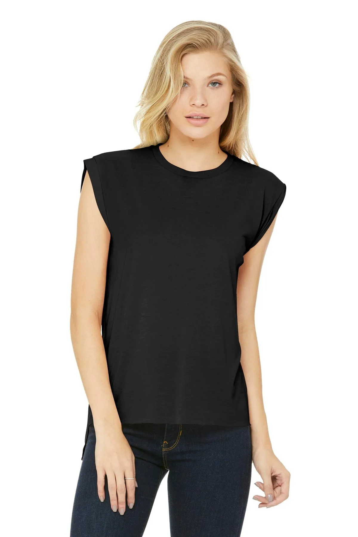 BELLA CANVAS ® Women's Flowy Muscle Tee With Rolled Cuffs. BC8804