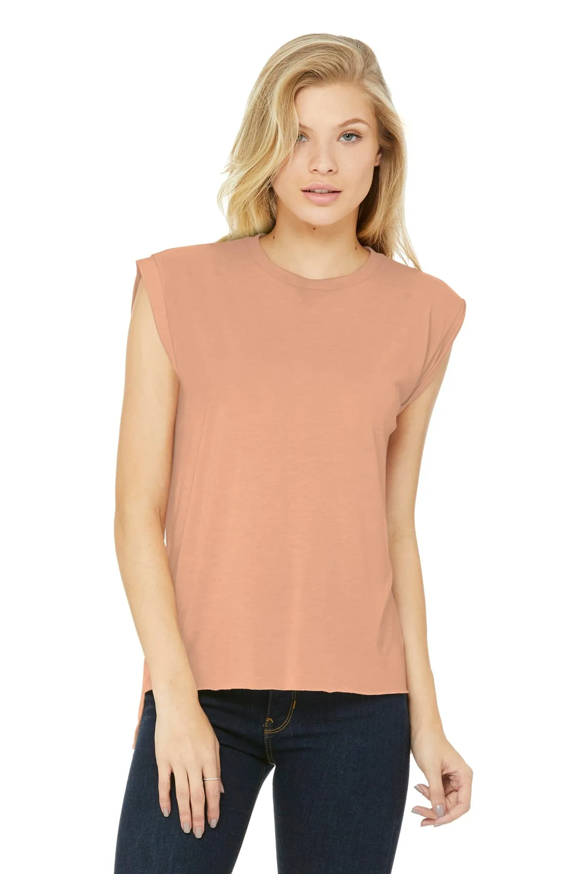 BELLA CANVAS ® Women's Flowy Muscle Tee With Rolled Cuffs. BC8804