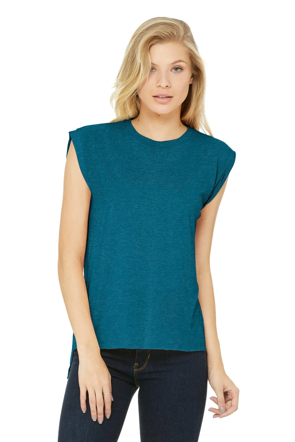 BELLA CANVAS ® Women's Flowy Muscle Tee With Rolled Cuffs. BC8804