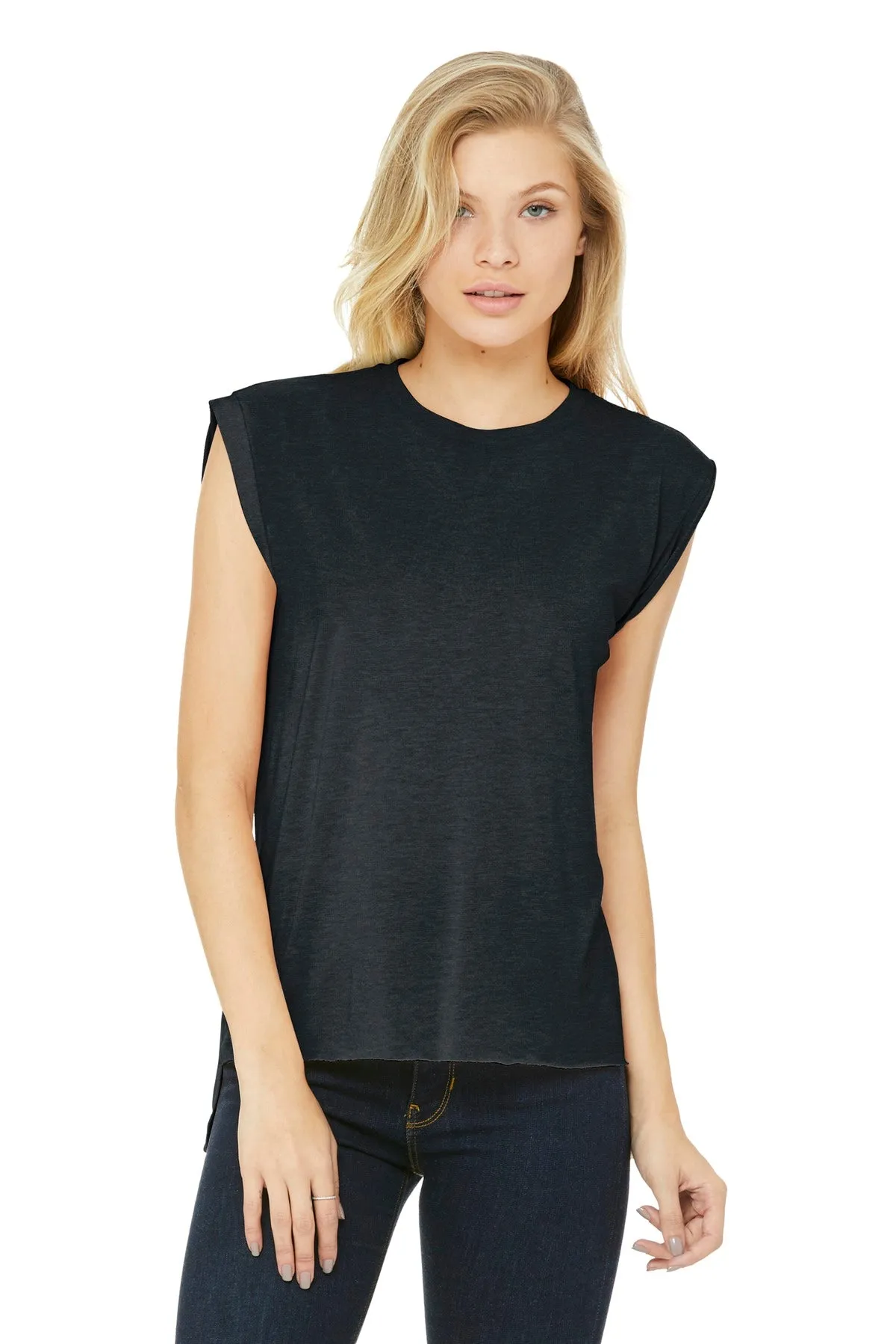 BELLA CANVAS ® Women's Flowy Muscle Tee With Rolled Cuffs. BC8804