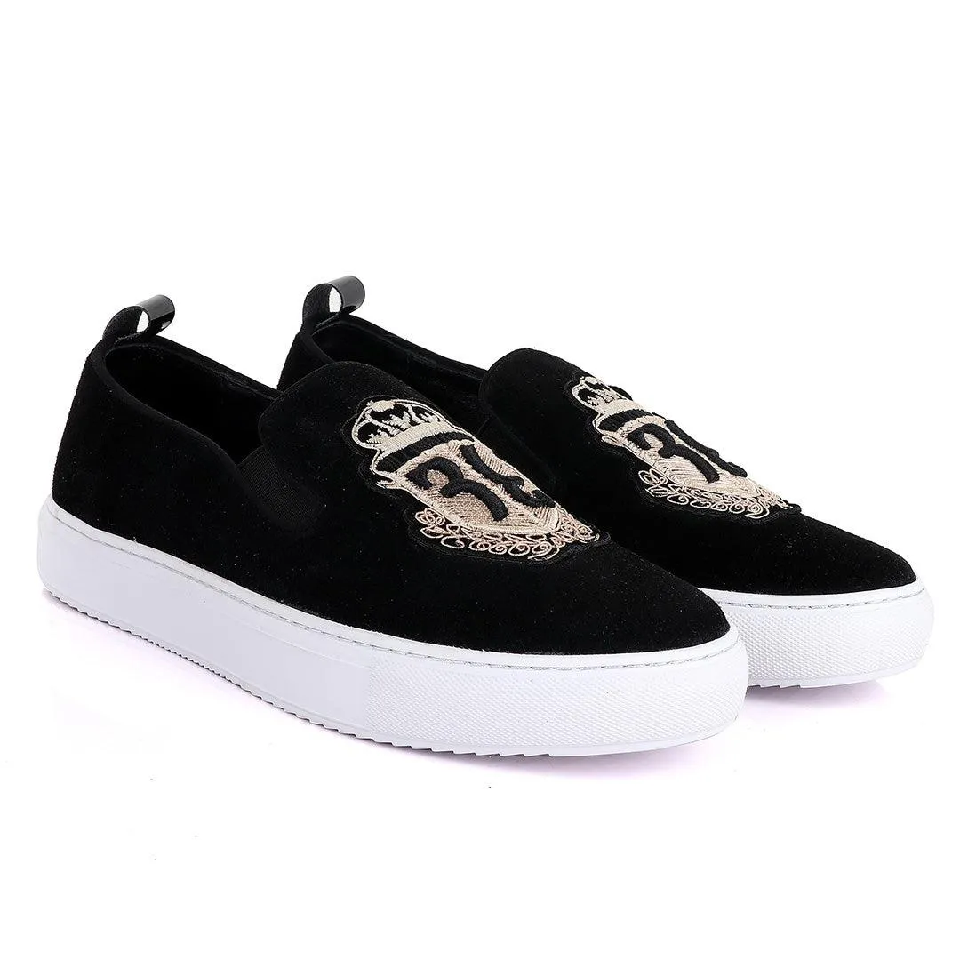 BILLIONAIRE EXQUISITE MEN ASH DESIGN BLACK SNEAKERS SHOE