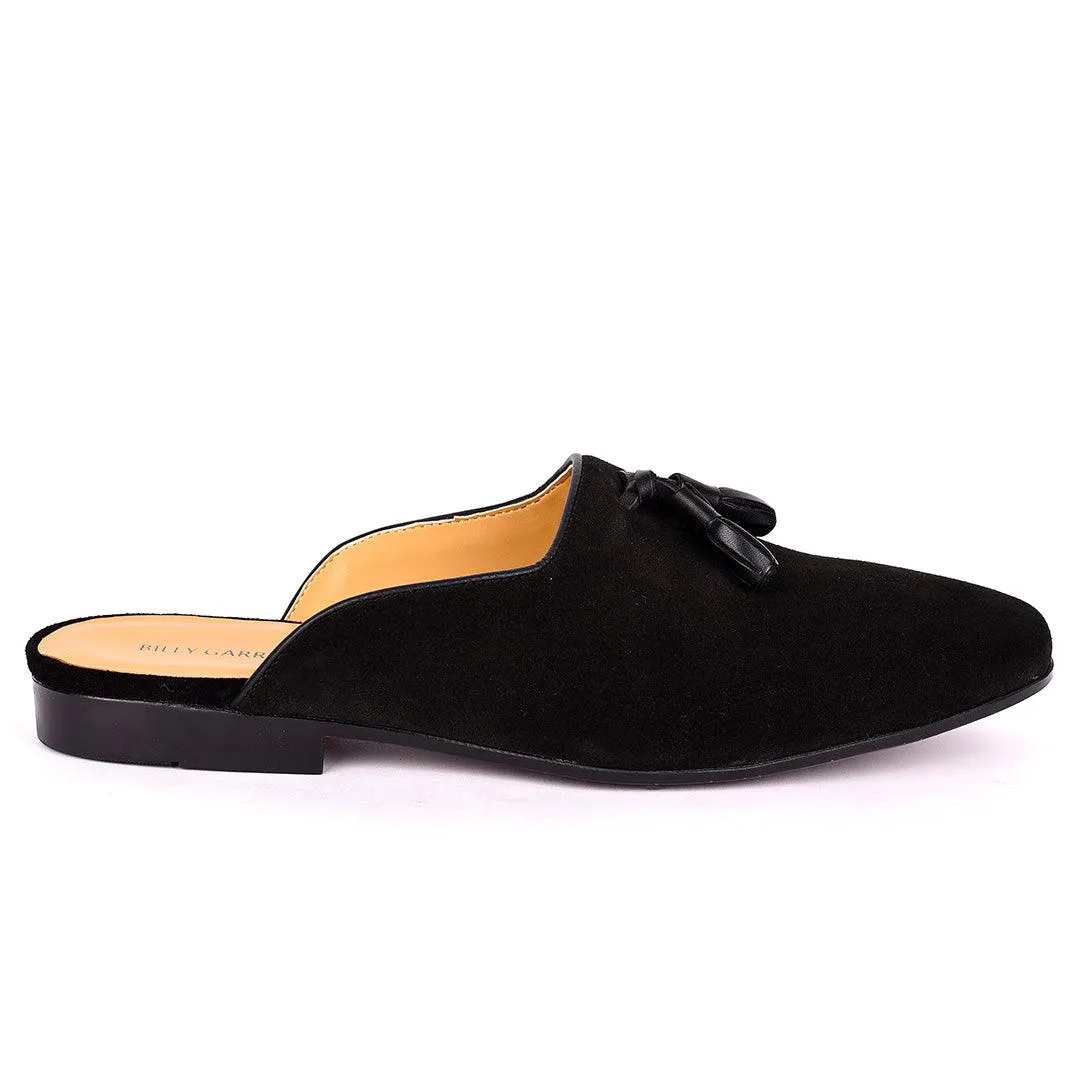 Billy Garrison Tassel Designed Suede Leather Men's Half Shoe- Black