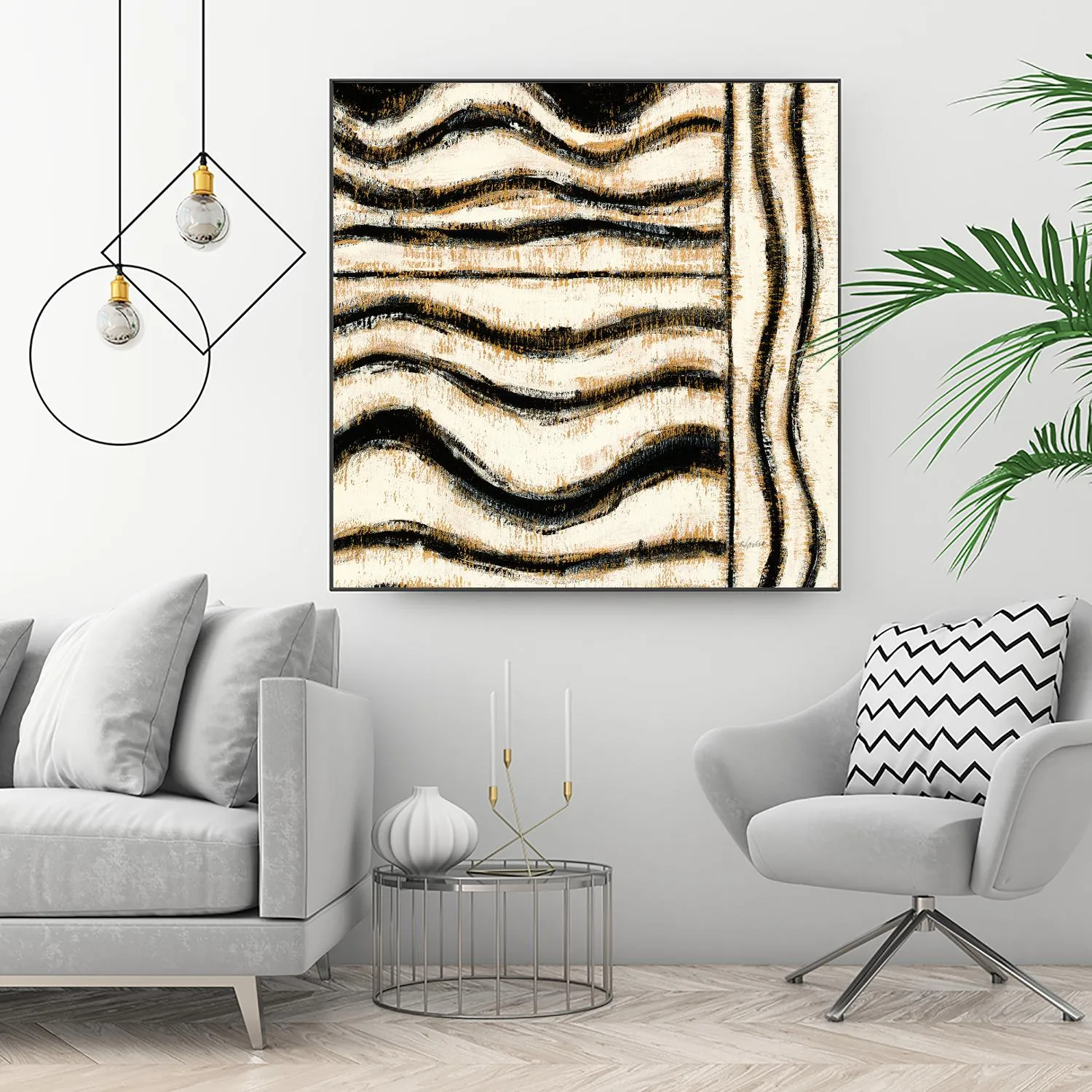 Black and Gold Geometric VI