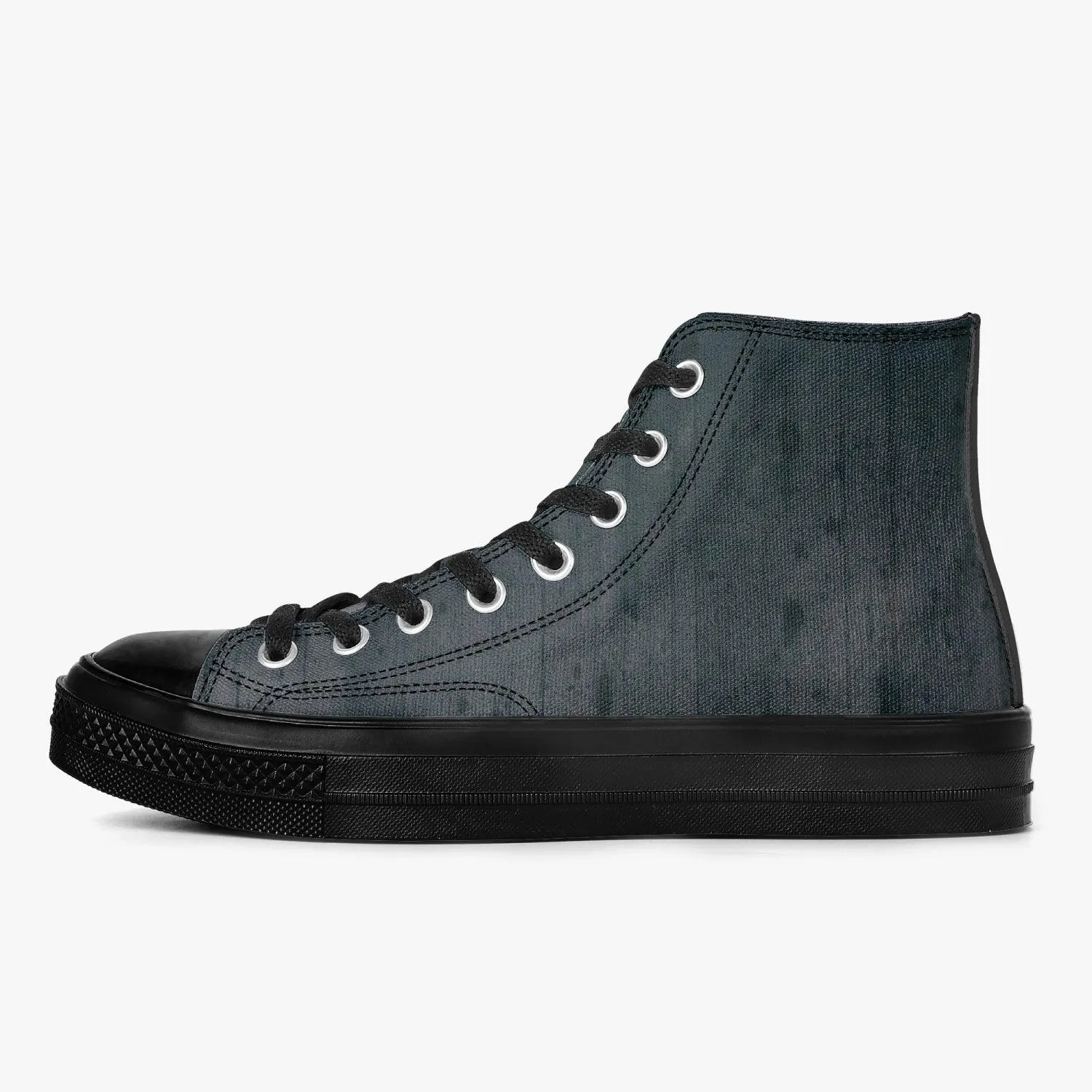 Black Rust High-Top Canvas Shoes