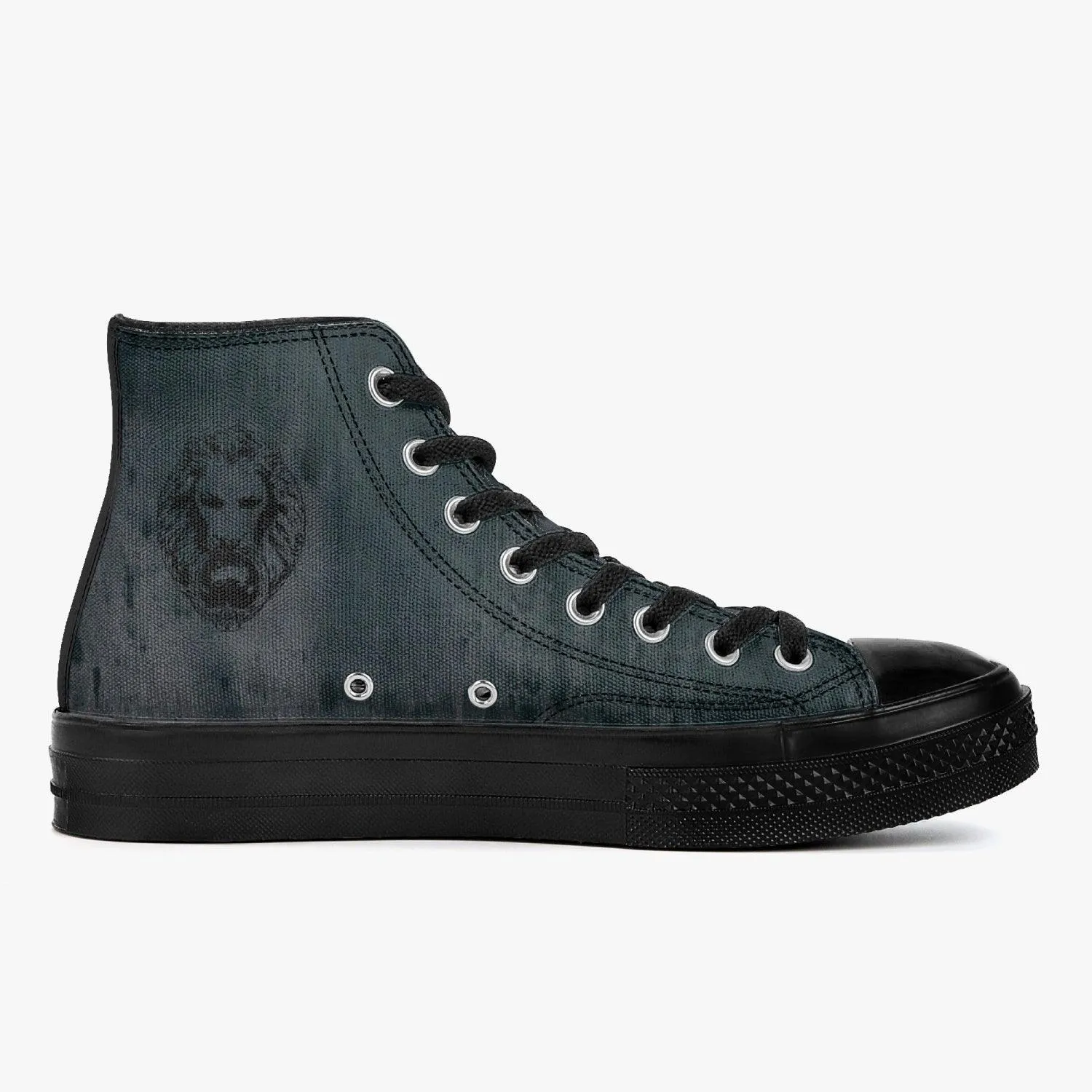 Black Rust High-Top Canvas Shoes