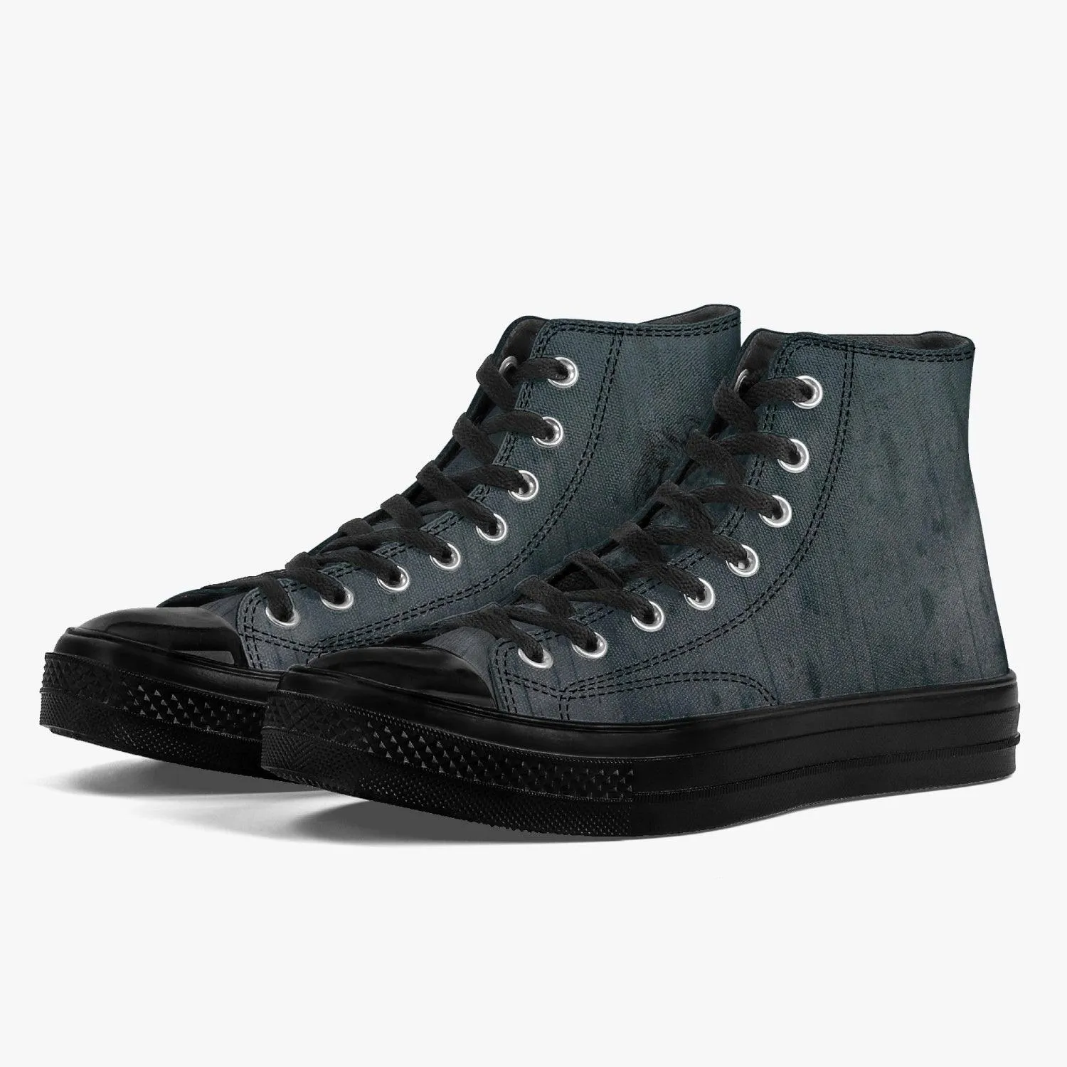 Black Rust High-Top Canvas Shoes