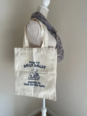 Born to Dilly Dally Canvas Tote