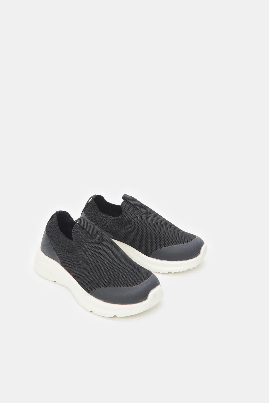 Boys Black Slip On Trekker