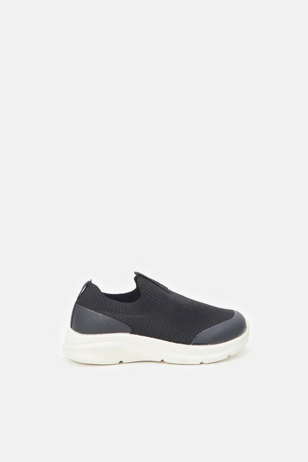 Boys Black Slip On Trekker