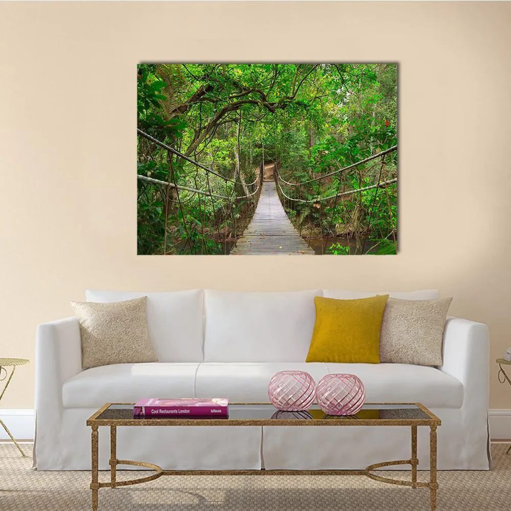 Bridge To The Jungle Canvas Wall Art