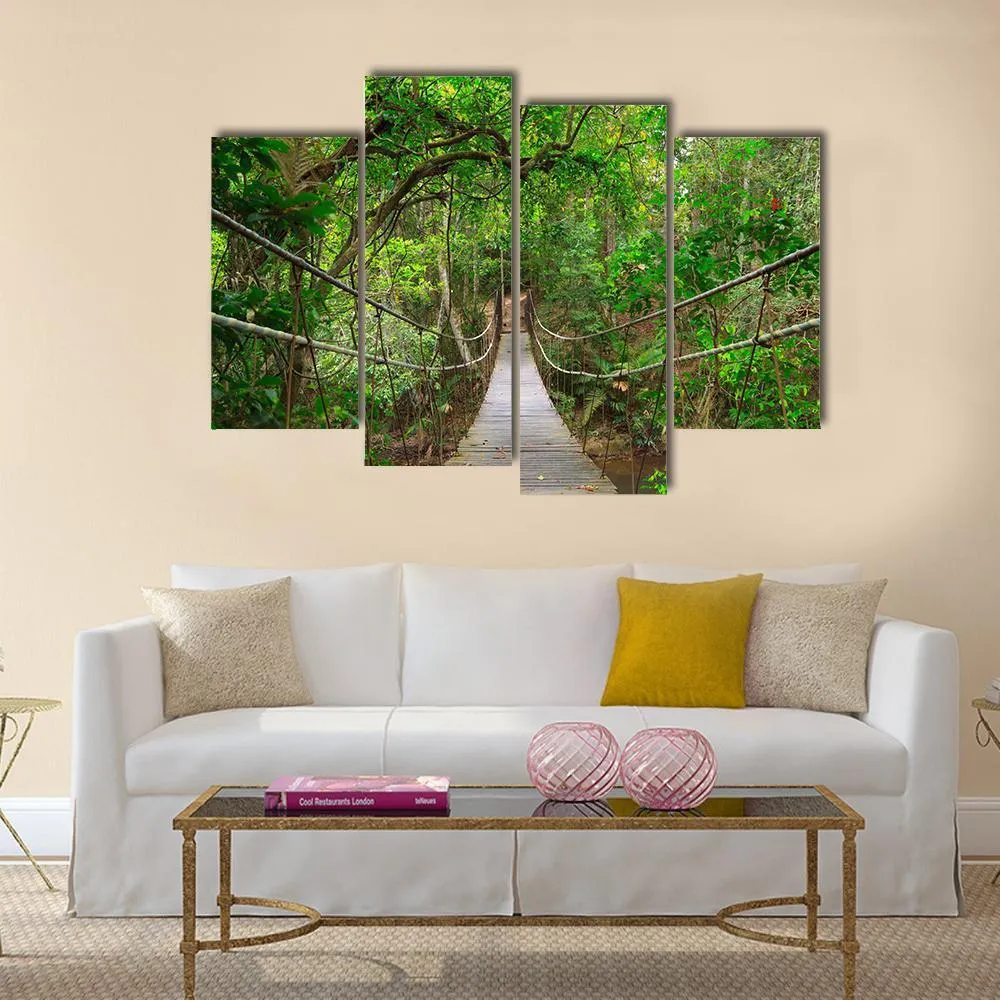 Bridge To The Jungle Canvas Wall Art