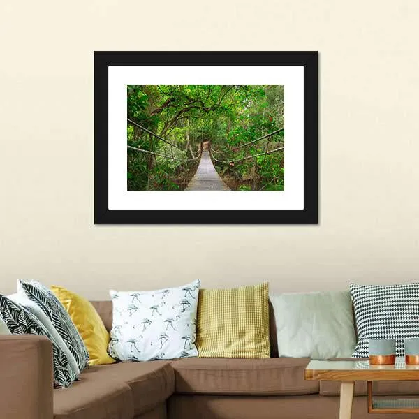 Bridge To The Jungle Canvas Wall Art