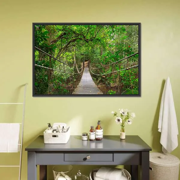 Bridge To The Jungle Canvas Wall Art