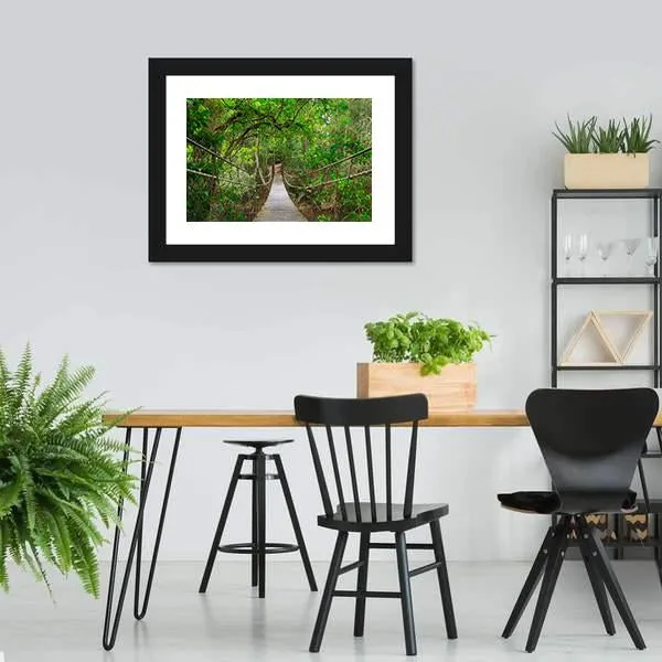 Bridge To The Jungle Canvas Wall Art