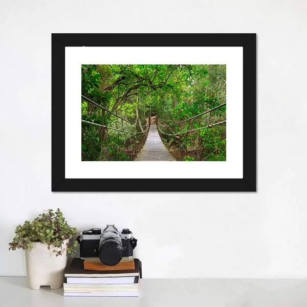 Bridge To The Jungle Canvas Wall Art