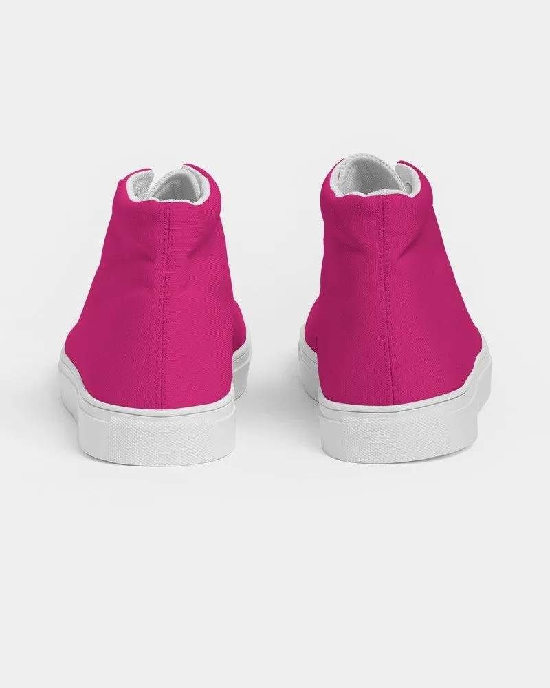 Bright Cool Pink Women's High-top Canvas Sneakers | Women's | Bright Pure Cool Pink | C0M100Y25K0