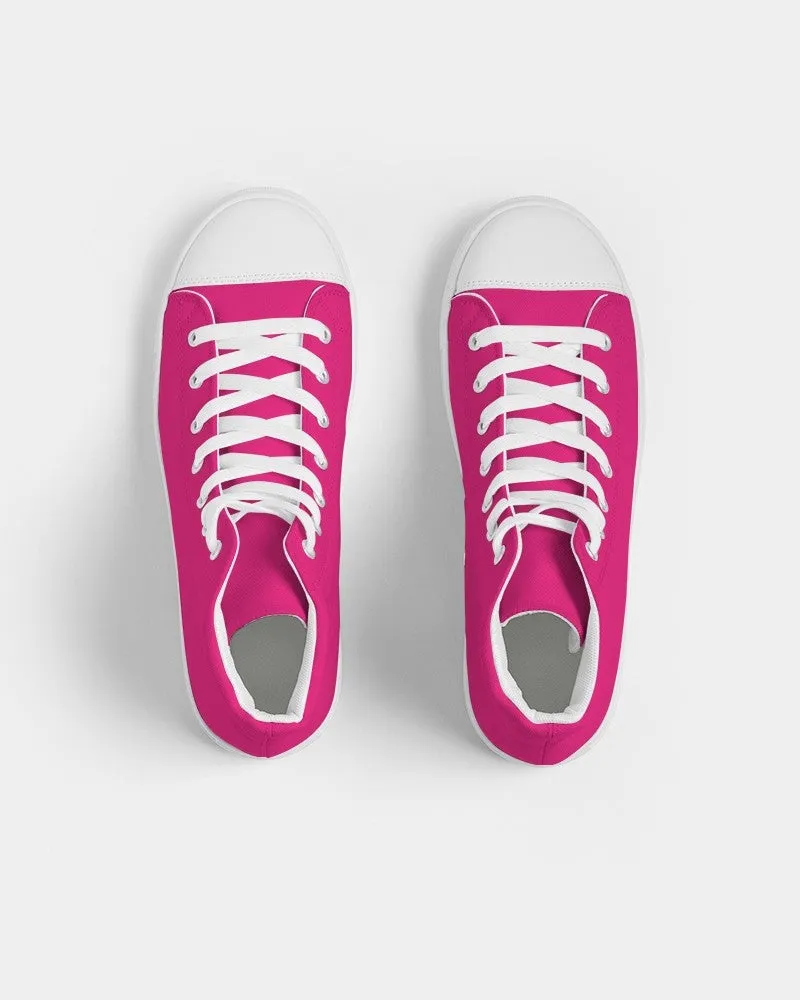 Bright Cool Pink Women's High-top Canvas Sneakers | Women's | Bright Pure Cool Pink | C0M100Y25K0