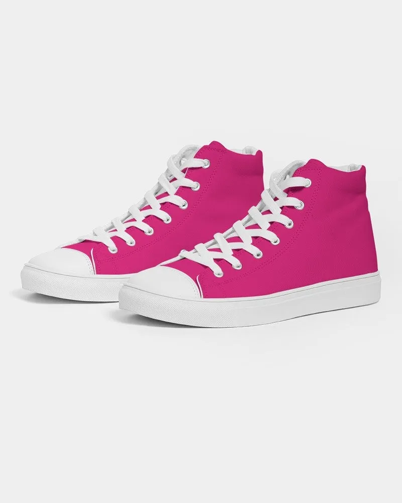 Bright Cool Pink Women's High-top Canvas Sneakers | Women's | Bright Pure Cool Pink | C0M100Y25K0