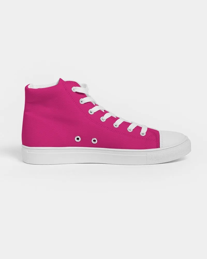 Bright Cool Pink Women's High-top Canvas Sneakers | Women's | Bright Pure Cool Pink | C0M100Y25K0