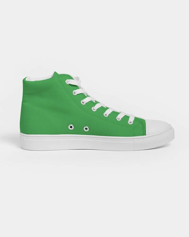 Bright Green Women's High-top Canvas Sneakers | Women's | Bright Pure Green | C75M0Y100K0