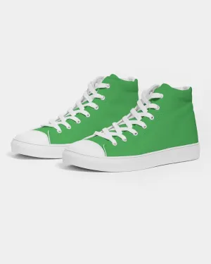 Bright Green Women's High-top Canvas Sneakers | Women's | Bright Pure Green | C75M0Y100K0