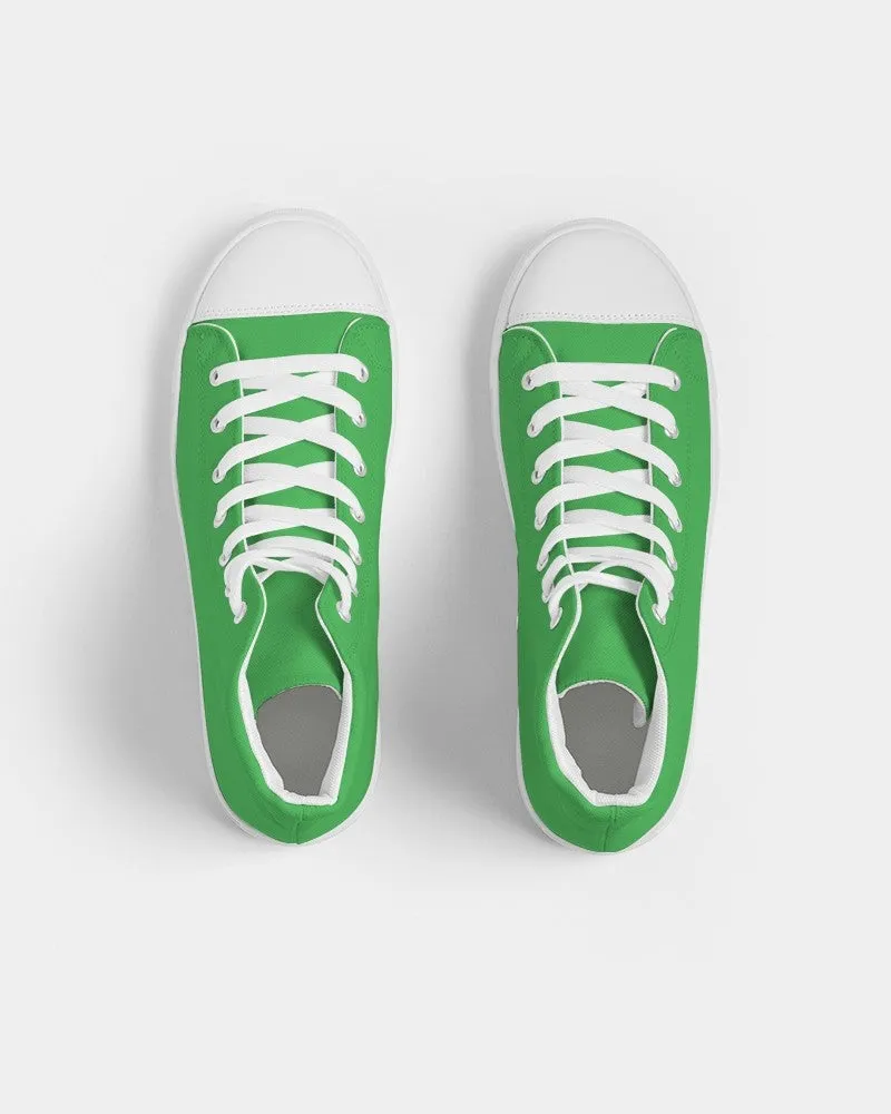 Bright Green Women's High-top Canvas Sneakers | Women's | Bright Pure Green | C75M0Y100K0