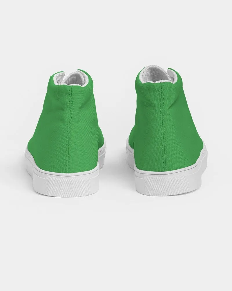 Bright Green Women's High-top Canvas Sneakers | Women's | Bright Pure Green | C75M0Y100K0